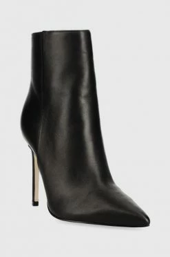 Γυναικεία Μποτάκια Δερμάτινες μπότες Guess Selma χρώμα: μαύρο -Guess Κατάστημα unnamed file 1133