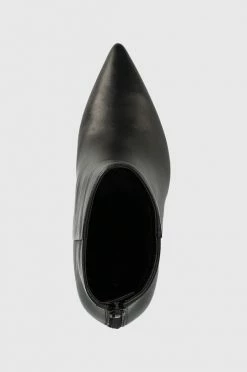 Γυναικεία Μποτάκια Δερμάτινες μπότες Guess Selma χρώμα: μαύρο -Guess Κατάστημα unnamed file 1135