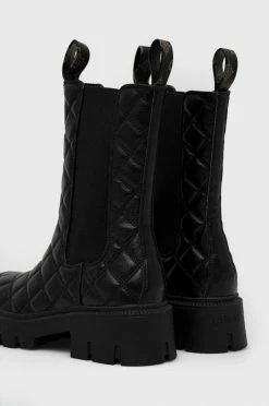 Γυναικεία Μποτάκια Δερμάτινες μπότες τσέλσι Guess Serlen χρώμα: μαύρο -Guess Κατάστημα unnamed file 1138