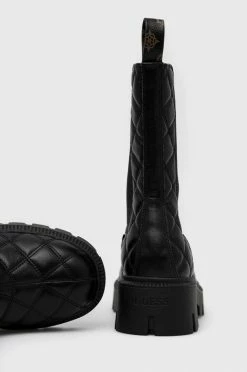 Γυναικεία Μποτάκια Δερμάτινες μπότες τσέλσι Guess Serlen χρώμα: μαύρο -Guess Κατάστημα unnamed file 1140