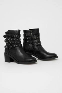 Γυναικεία Μποτάκια Δερμάτινες μπότες Guess χρώμα: μαύρο -Guess Κατάστημα unnamed file 1418