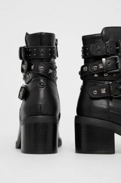 Γυναικεία Μποτάκια Δερμάτινες μπότες Guess χρώμα: μαύρο -Guess Κατάστημα unnamed file 1419