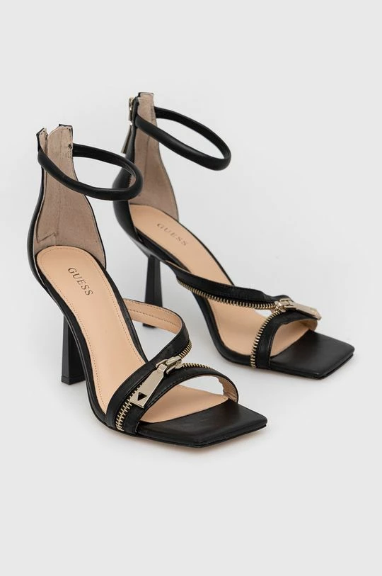 Γυναικεία Πέδιλα με τακούνι Δερμάτινα σανδάλια Guess Jeomie μαύρο 4 Γυναικεία Πέδιλα με τακούνι Δερμάτινα σανδάλια Guess Jeomie μαύρο - Image 2
