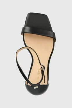 Γυναικεία Πέδιλα με τακούνι Δερμάτινα σανδάλια Guess Devon μαύρο -Guess Κατάστημα unnamed file 1492