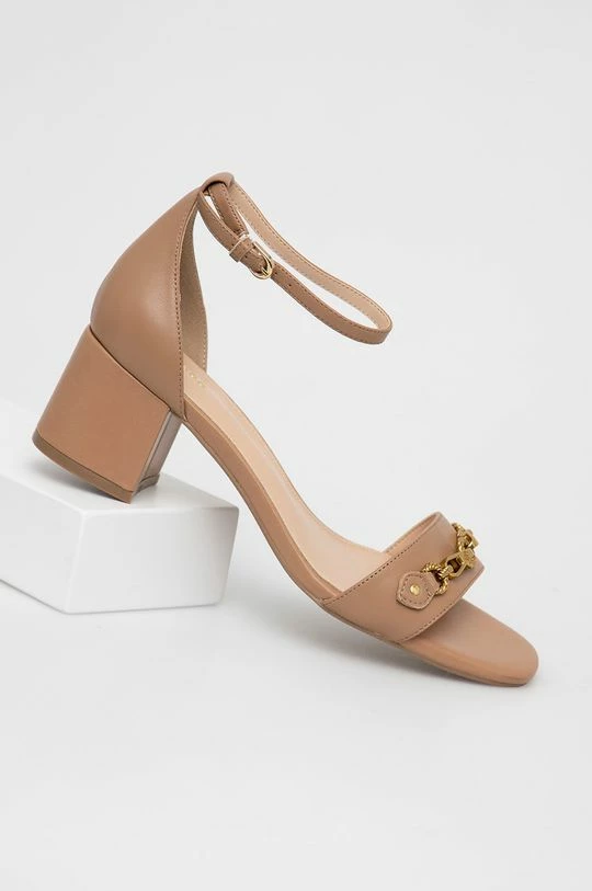 Γυναικεία Πέδιλα με τακούνι Δερμάτινα σανδάλια Guess Sara μπεζ 5 Γυναικεία Πέδιλα με τακούνι Δερμάτινα σανδάλια Guess Sara μπεζ - Image 3