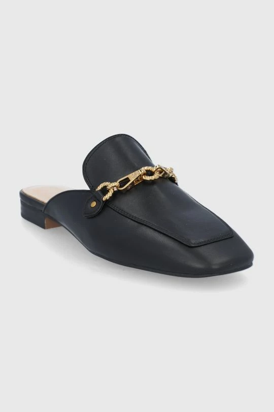 Γυναικεία Σαγιονάρες Δερμάτινα μοκασίνια Guess Marisa χρώμα: μαύρο 4 Γυναικεία Σαγιονάρες Δερμάτινα μοκασίνια Guess Marisa χρώμα: μαύρο - Image 2