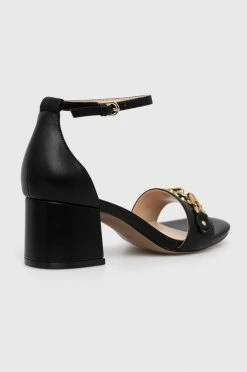 Γυναικεία Πέδιλα με τακούνι Δερμάτινα σανδάλια Guess Sara μαύρο -Guess Κατάστημα unnamed file 1986