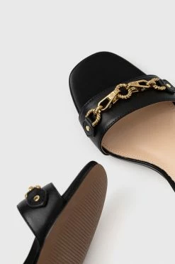 Γυναικεία Πέδιλα με τακούνι Δερμάτινα σανδάλια Guess Sara μαύρο -Guess Κατάστημα unnamed file 1987