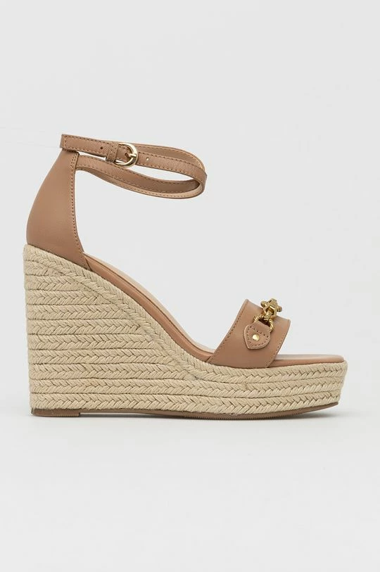 Γυναικεία Πέδιλα με τακούνι Δερμάτινα σανδάλια Guess Wendy μπεζ 3 Γυναικεία Πέδιλα με τακούνι Δερμάτινα σανδάλια Guess Wendy μπεζ