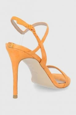 Γυναικεία Πέδιλα με τακούνι Σανδάλια σουέτ Guess πορτοκαλί -Guess Κατάστημα unnamed file 2406