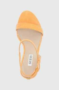 Γυναικεία Πέδιλα με τακούνι Σανδάλια σουέτ Guess πορτοκαλί -Guess Κατάστημα unnamed file 2407