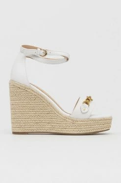 Γυναικεία Πέδιλα με τακούνι Δερμάτινα σανδάλια Guess Wendy χρώμα: άσπρο