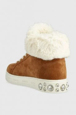 Γυναικεία Μποτάκια Σουέτ μπότες Guess Ruke2 χρώμα: καφέ -Guess Κατάστημα unnamed file 301