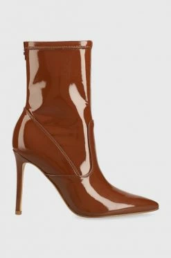 Γυναικεία Μποτάκια Guess , χρώμα: καφέ,