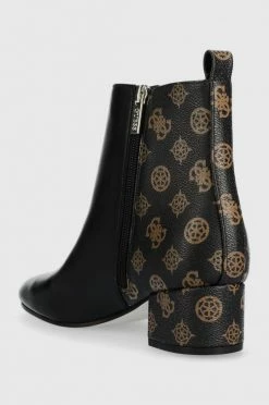 Γυναικεία Μποτάκια Δερμάτινες μπότες Guess Saeda χρώμα: μαύρο -Guess Κατάστημα unnamed file 580