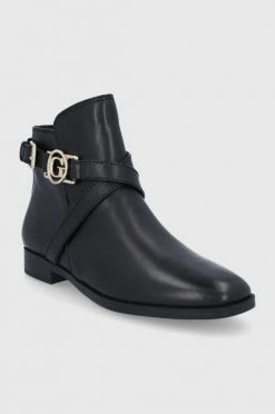 Γυναικεία Μποτάκια Δερμάτινες μπότες Guess χρώμα: μαύρο -Guess Κατάστημα unnamed file 944