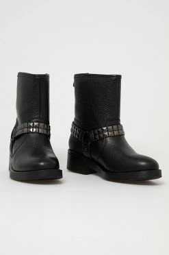 Γυναικεία Μποτάκια Δερμάτινες μπότες Guess χρώμα: μαύρο -Guess Κατάστημα unnamed file 957